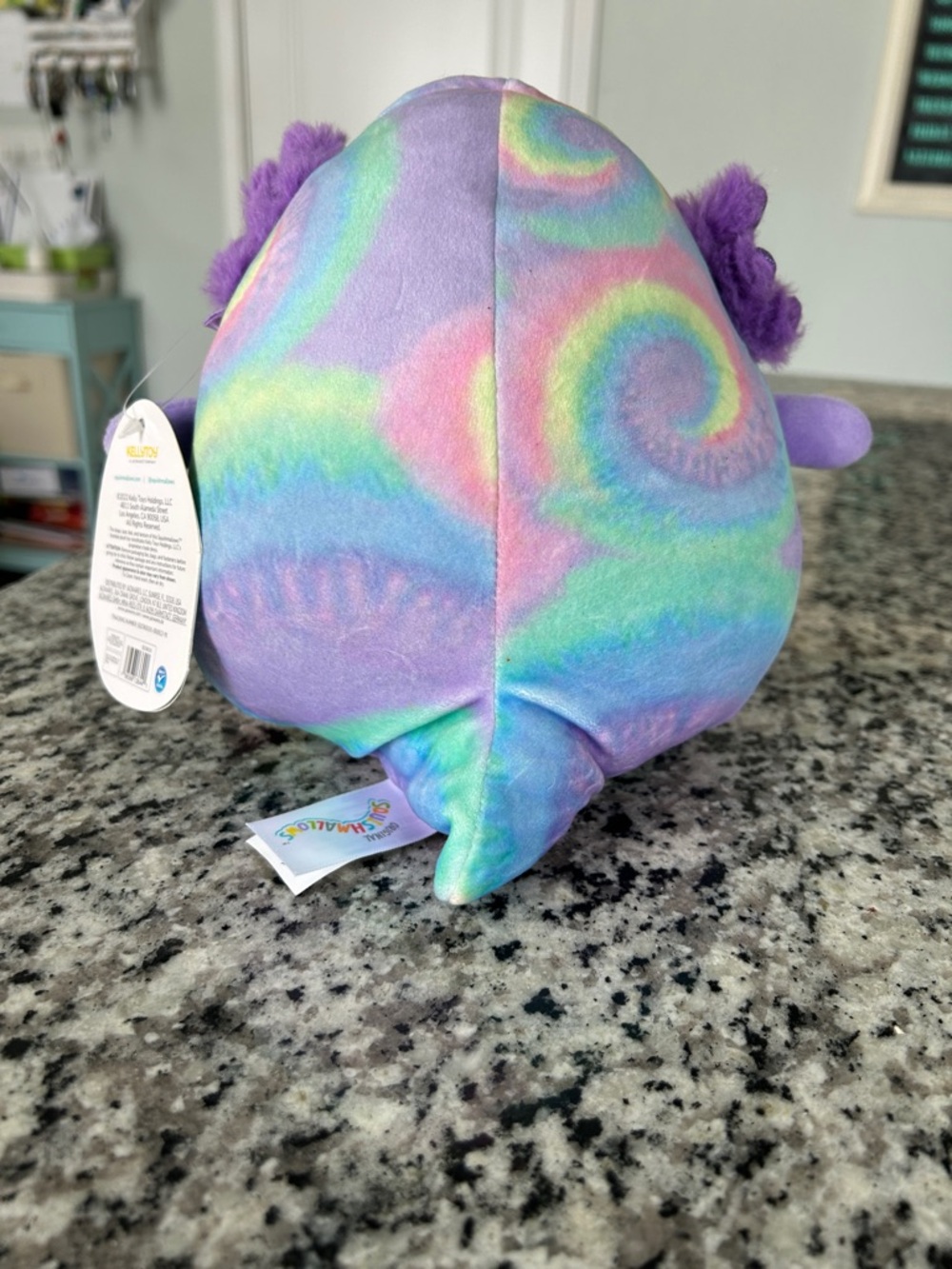 Squishmallows Delphine The Axolotl Pastel Rainbow Tie-Dye 8” - Picture 2 of 3